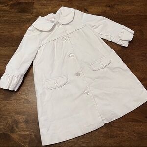 Janie and Jack White Scalloped Peter Pan Collar Trench Coat 12-24 Months